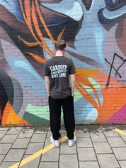 CU T-shirt Wave Text Stone wash Black