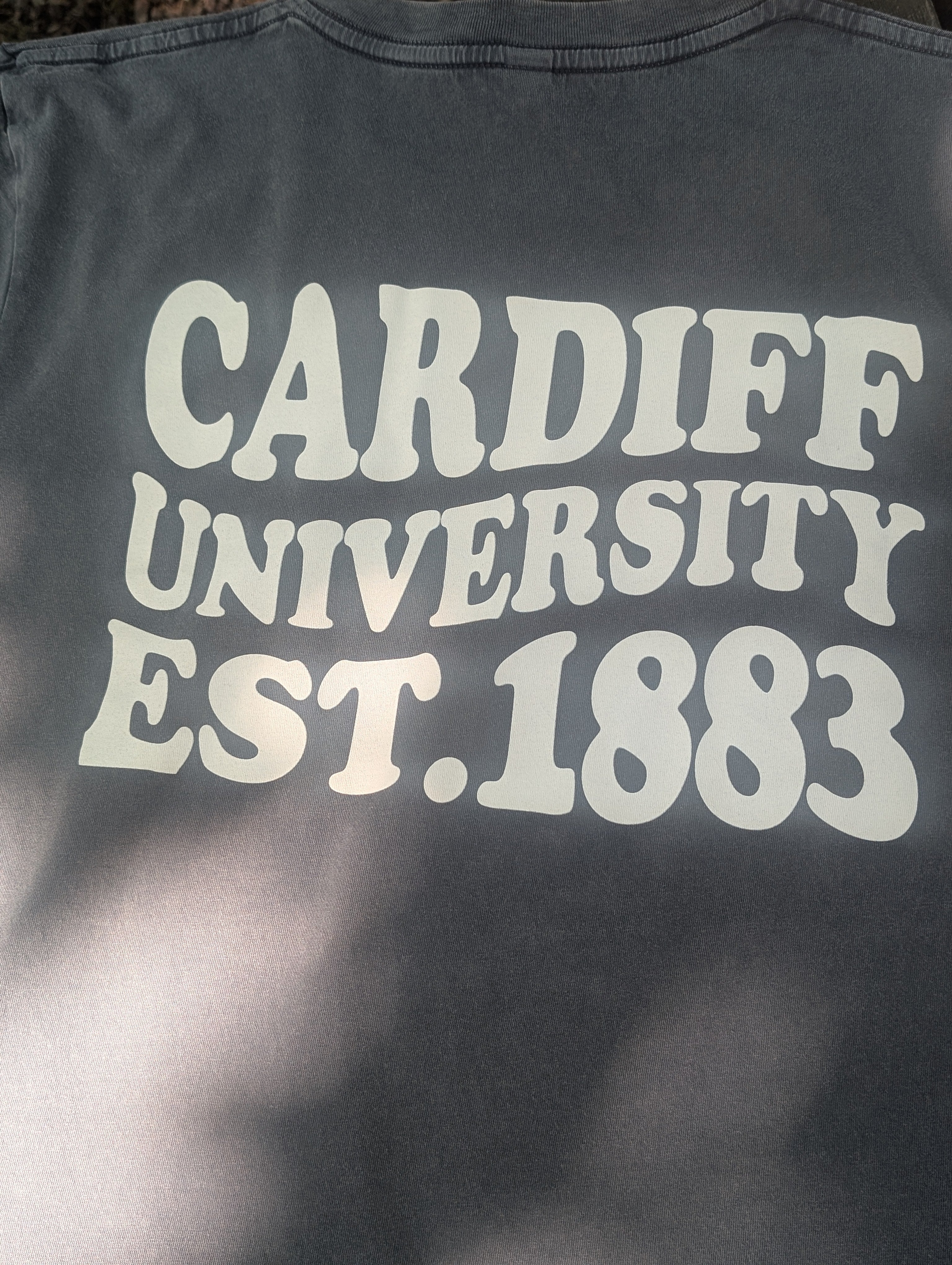 CU T-shirt Bubble Text Stone wash Grey