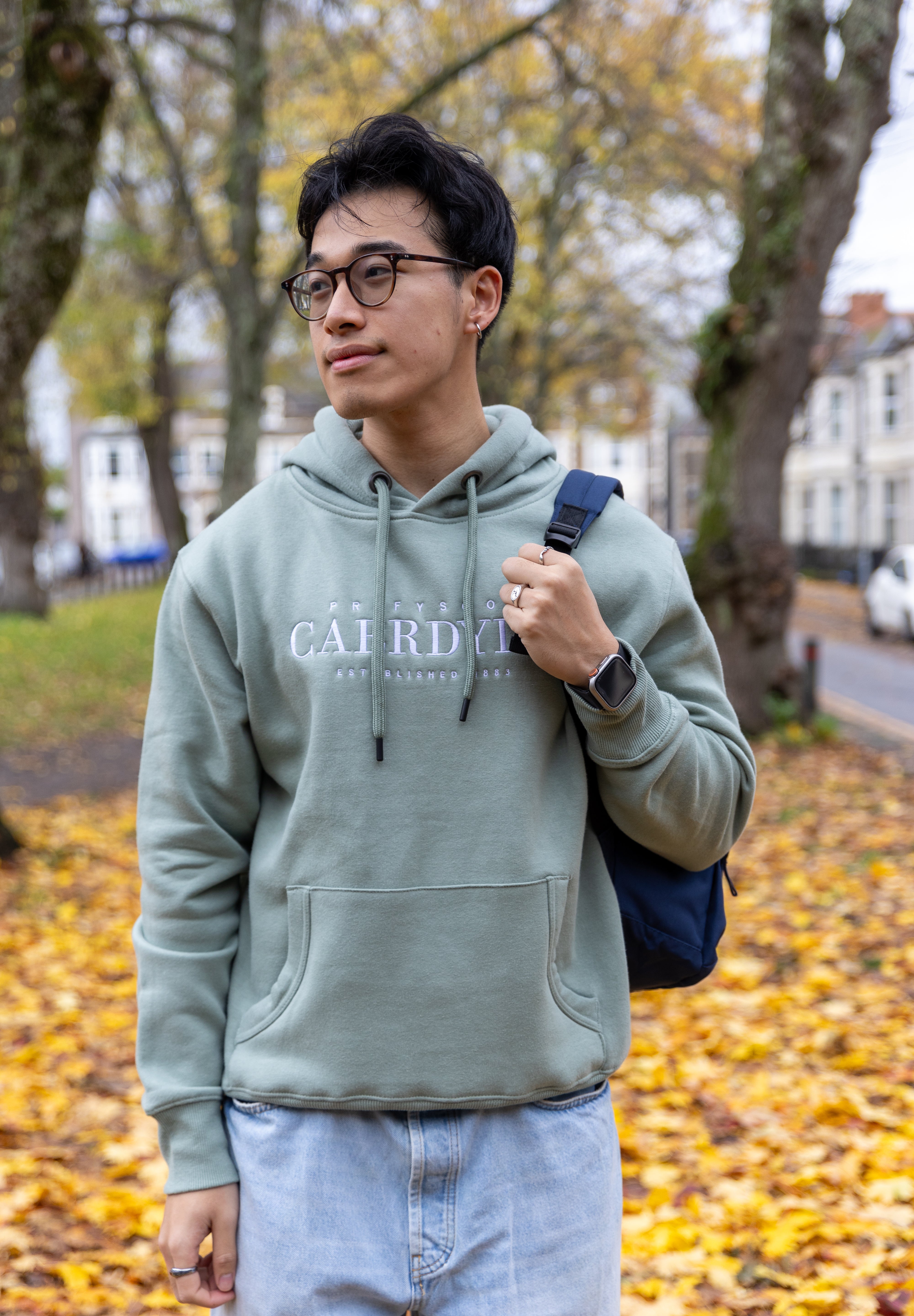 Prif Hood - Small Text - Sage