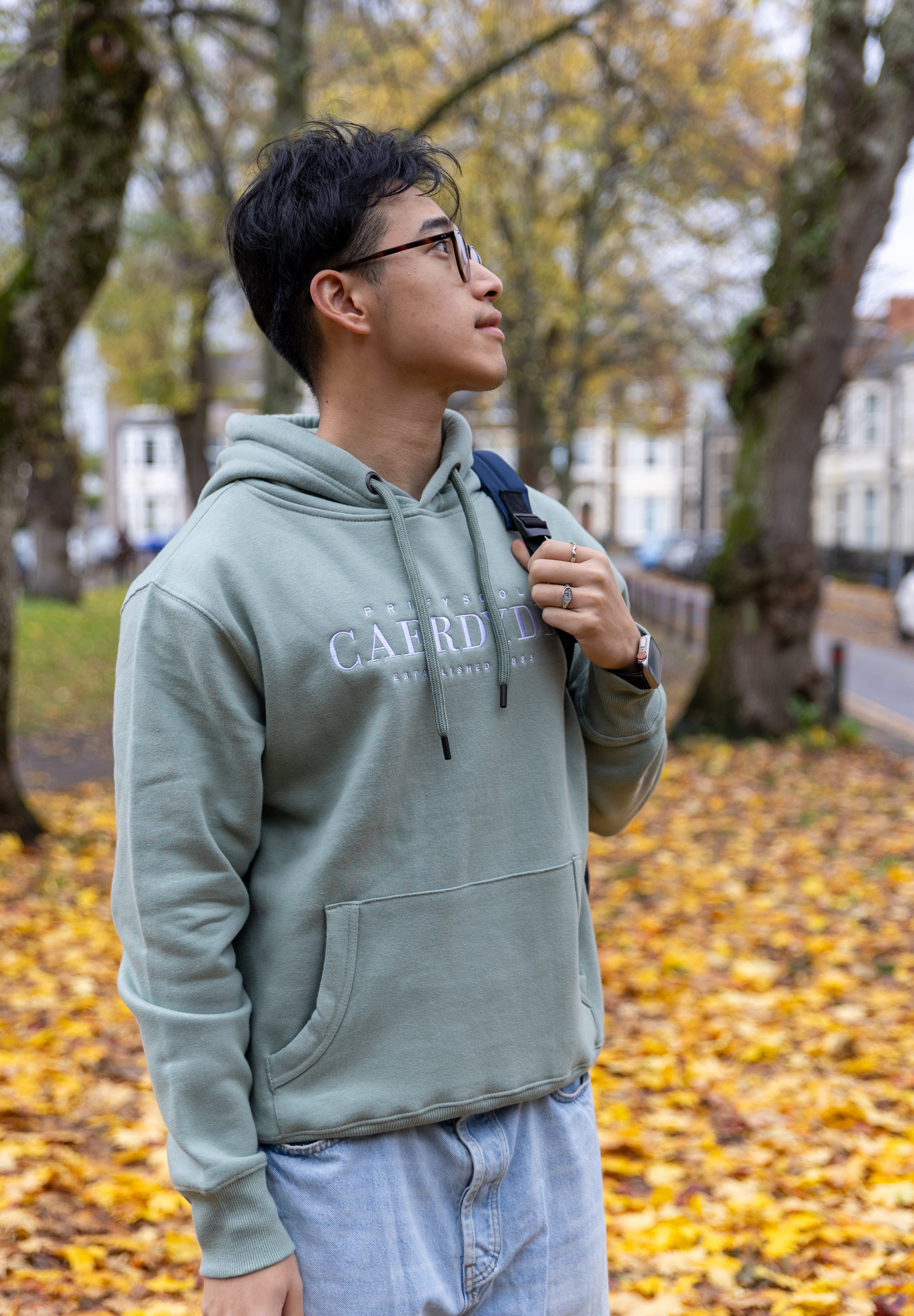 Prif Hood - Small Text - Sage