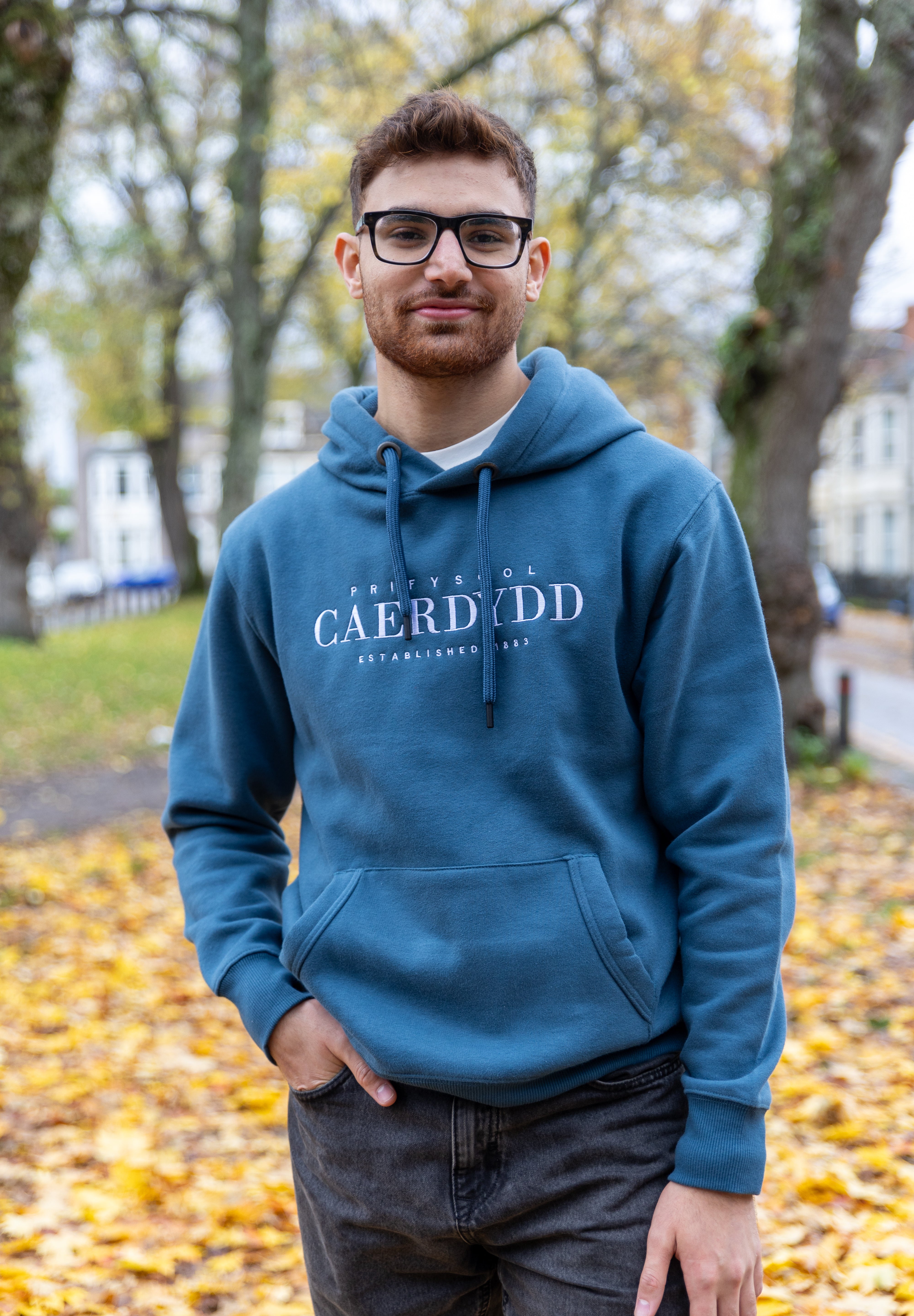 Prif Hood - Small Text - Blue