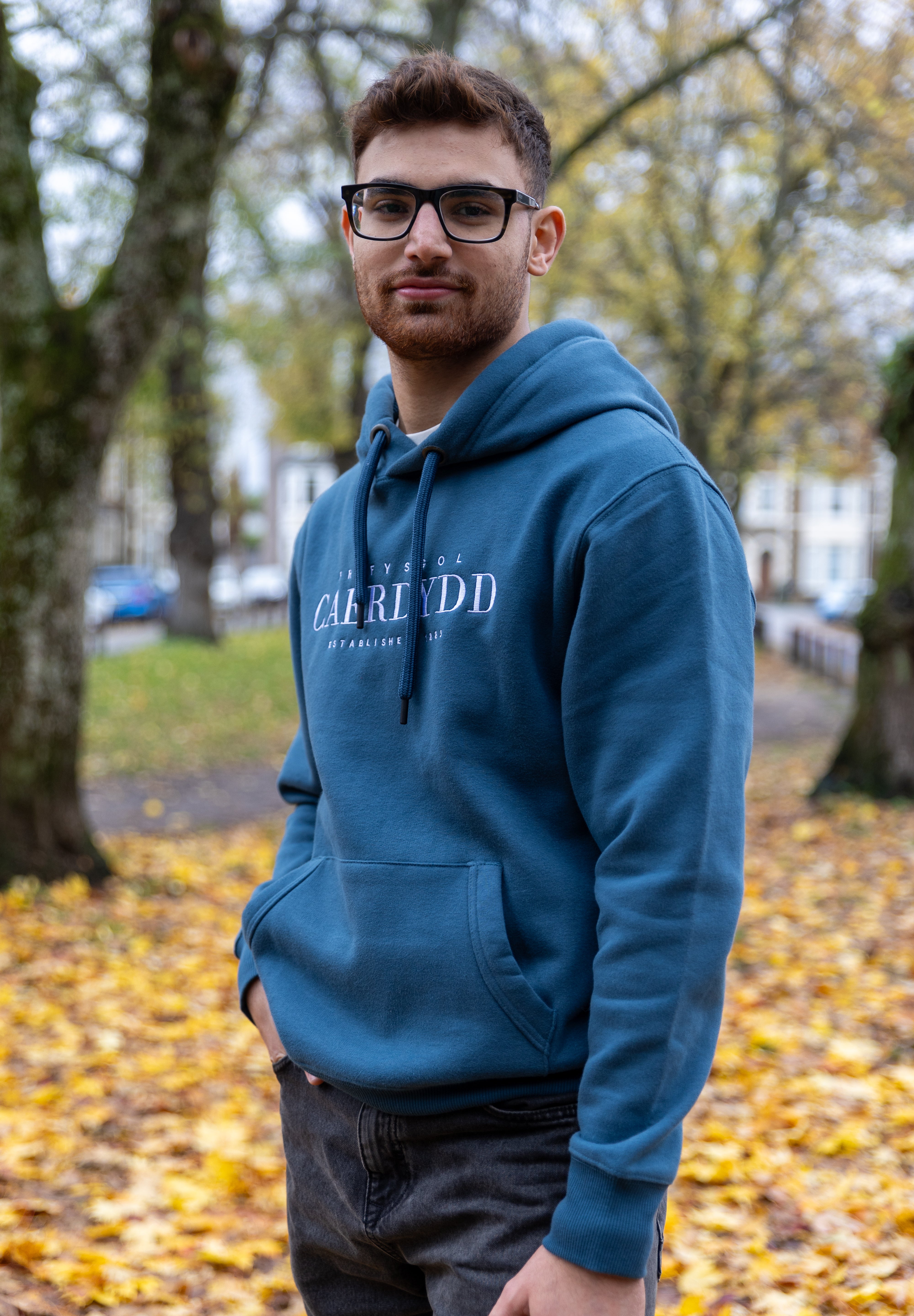 Prif Hood - Small Text - Blue