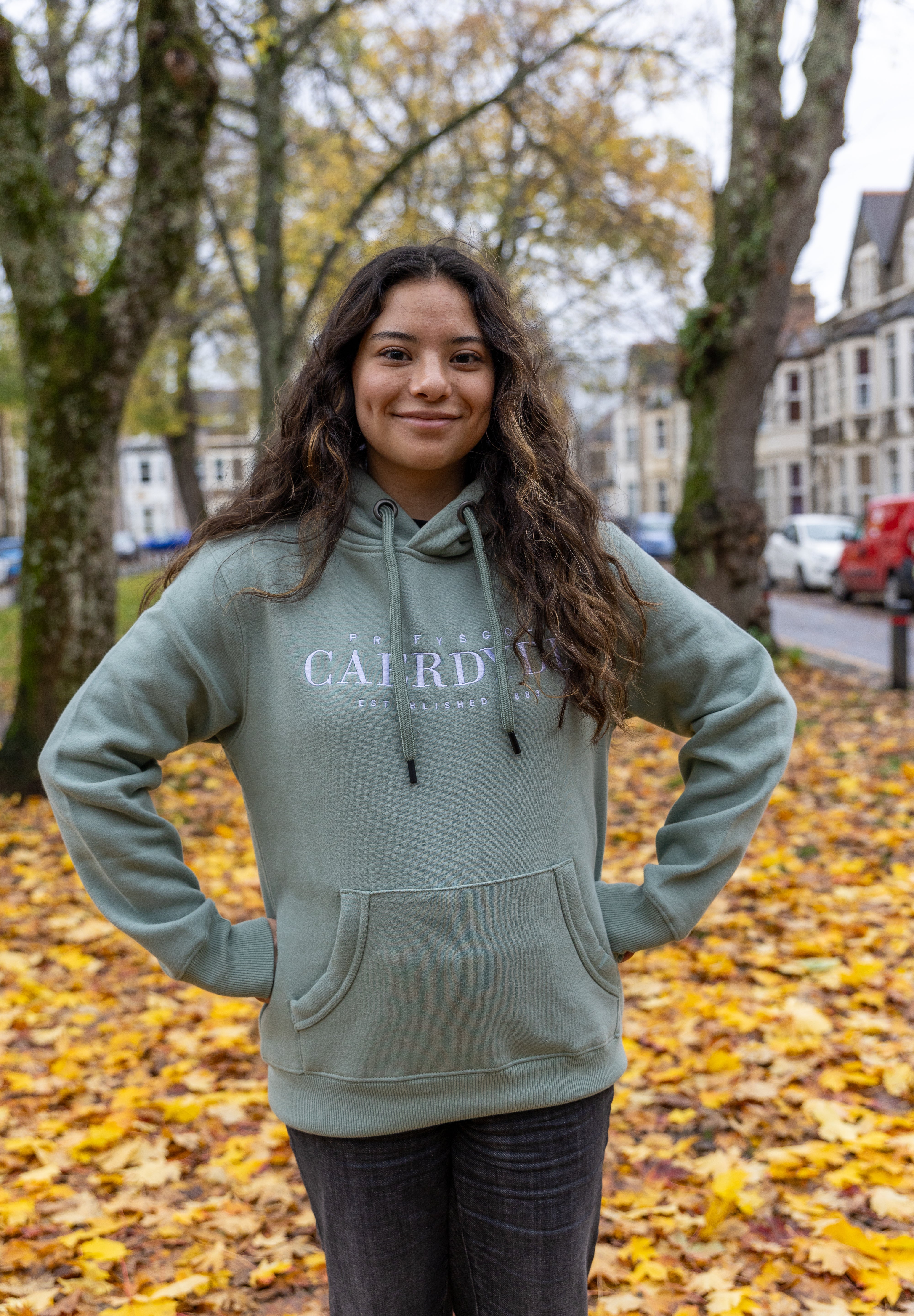 Prif Hood - Small Text - Sage