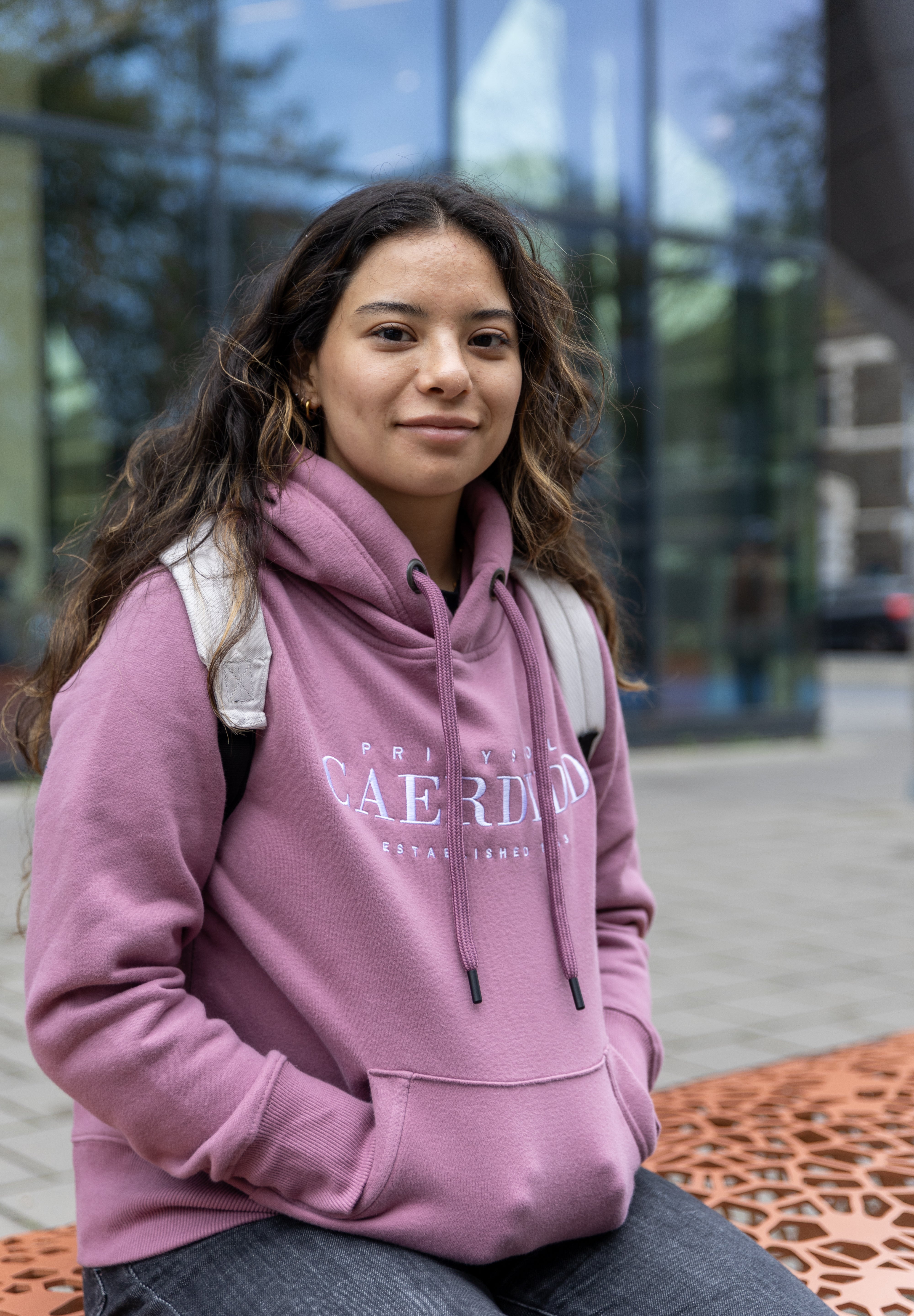 Prif Hood - Small Text Mulberry