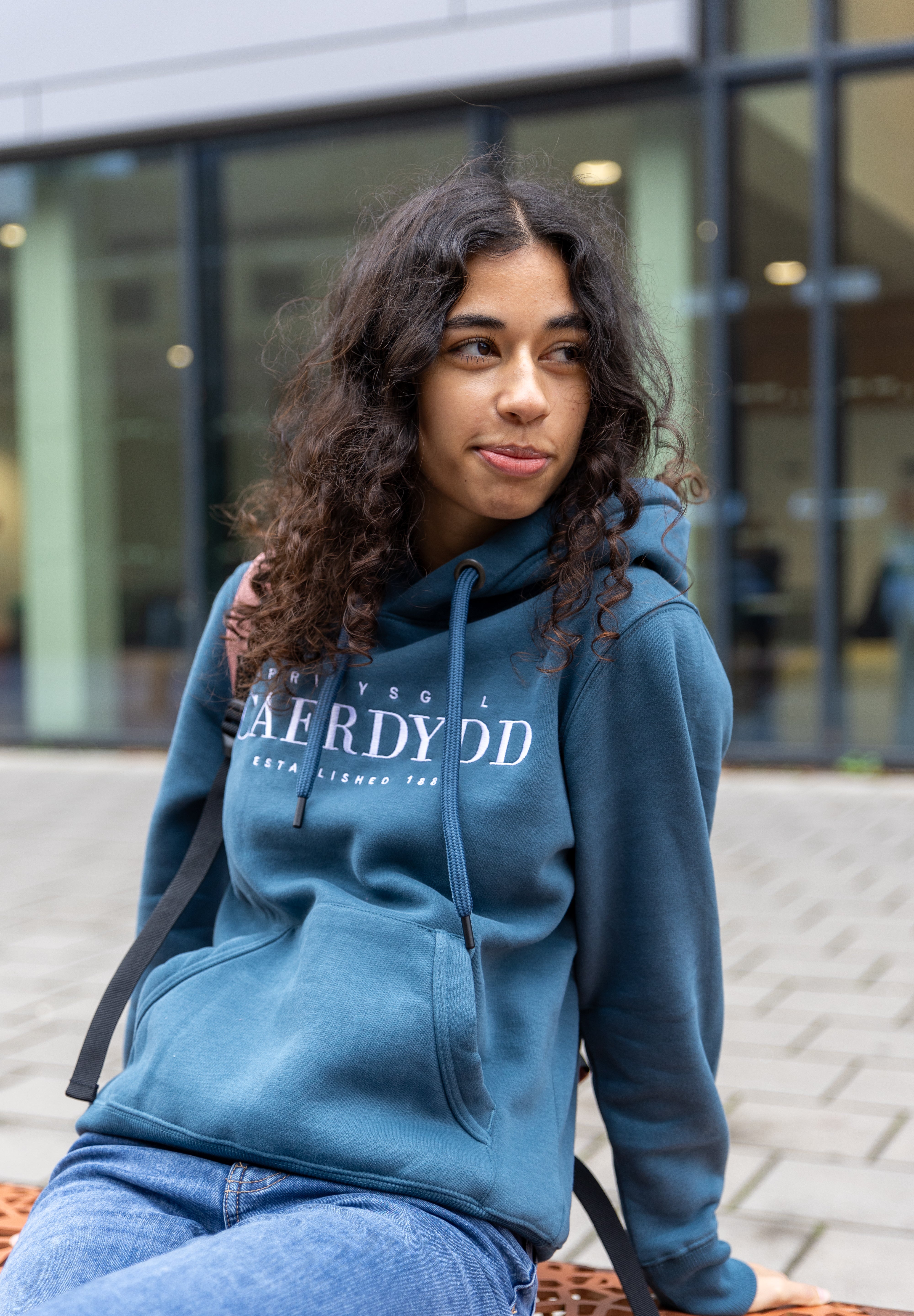 Prif Hood - Small Text - Blue