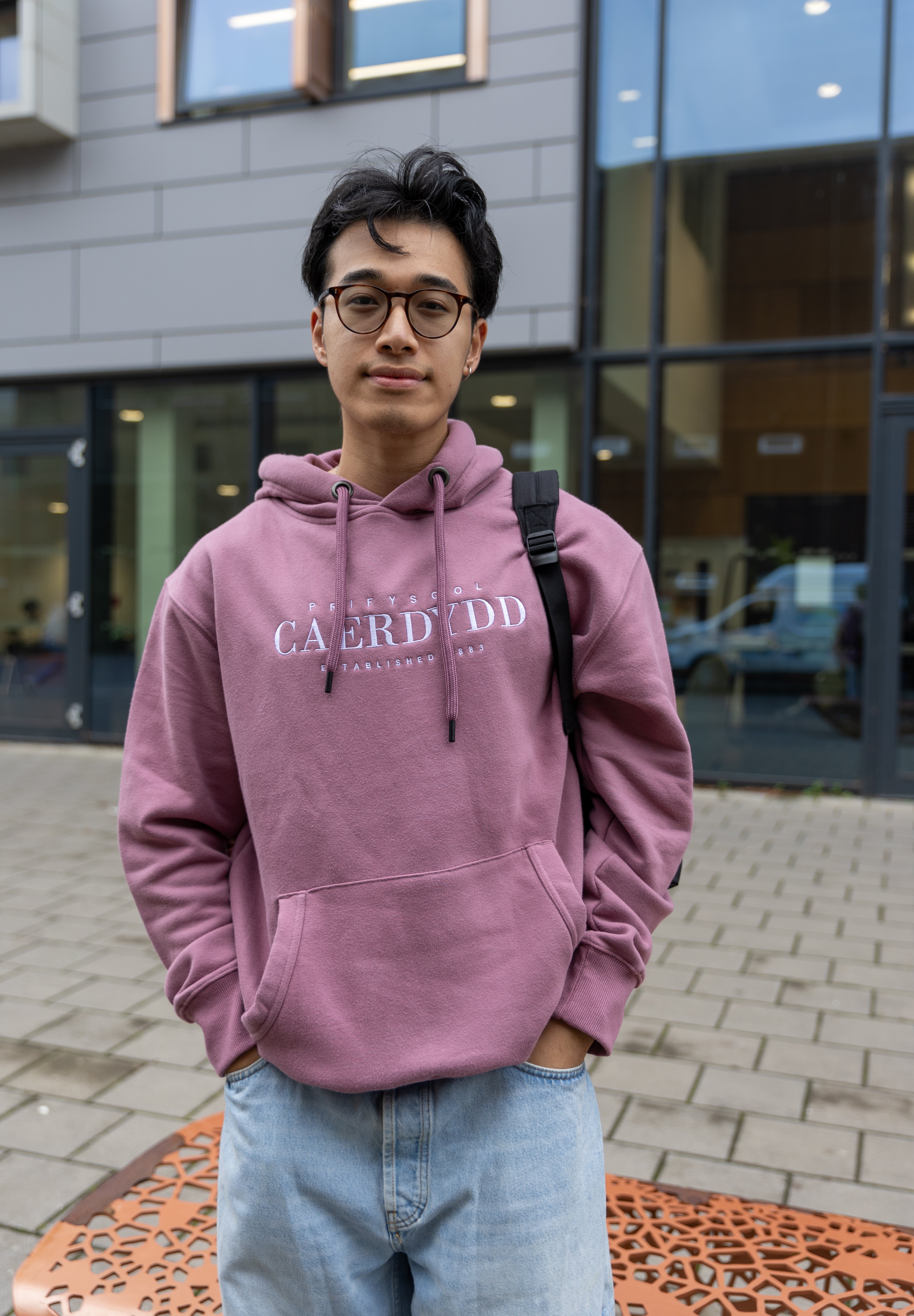 Prif Hood - Small Text Mulberry