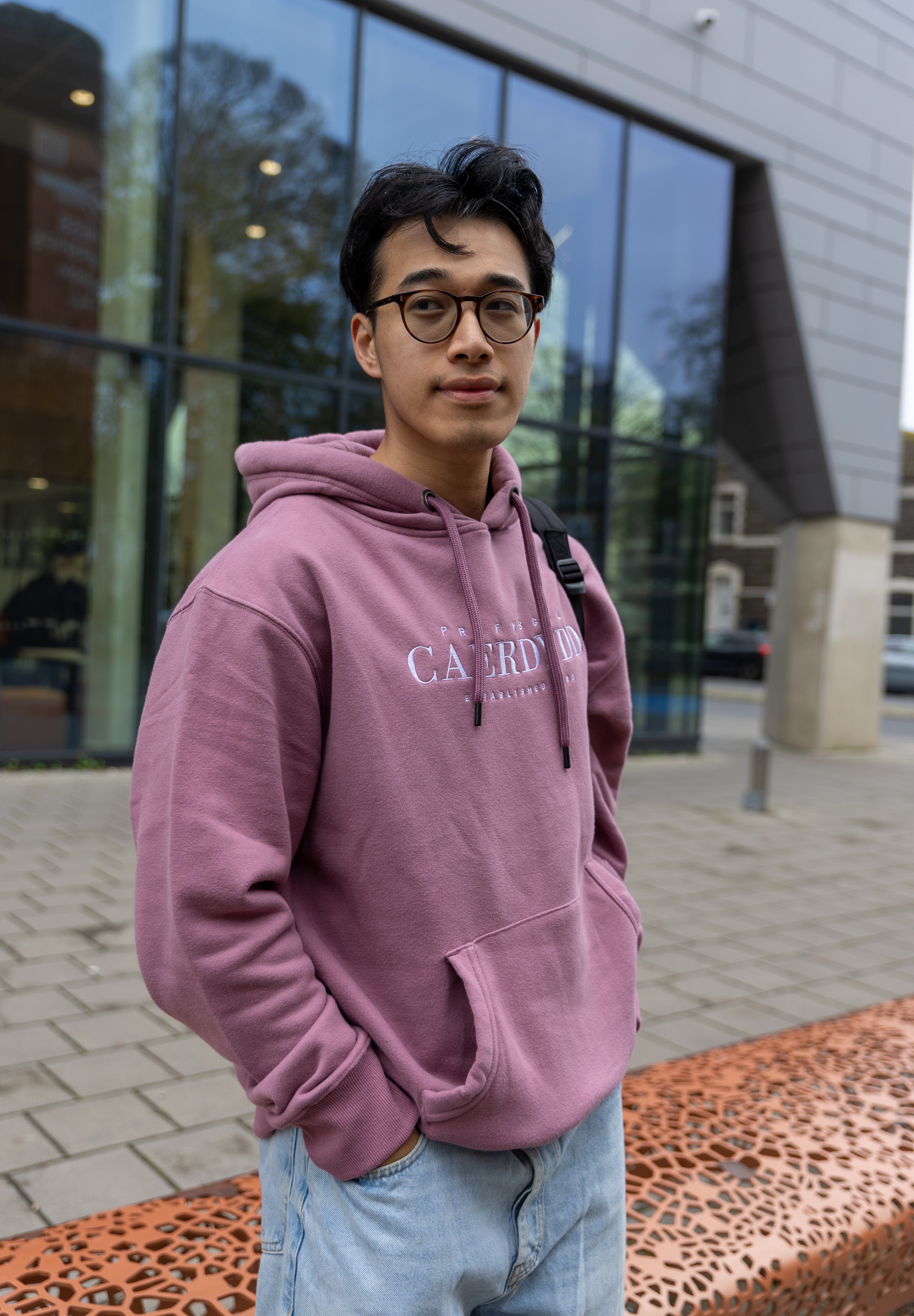 Prif Hood - Small Text Mulberry