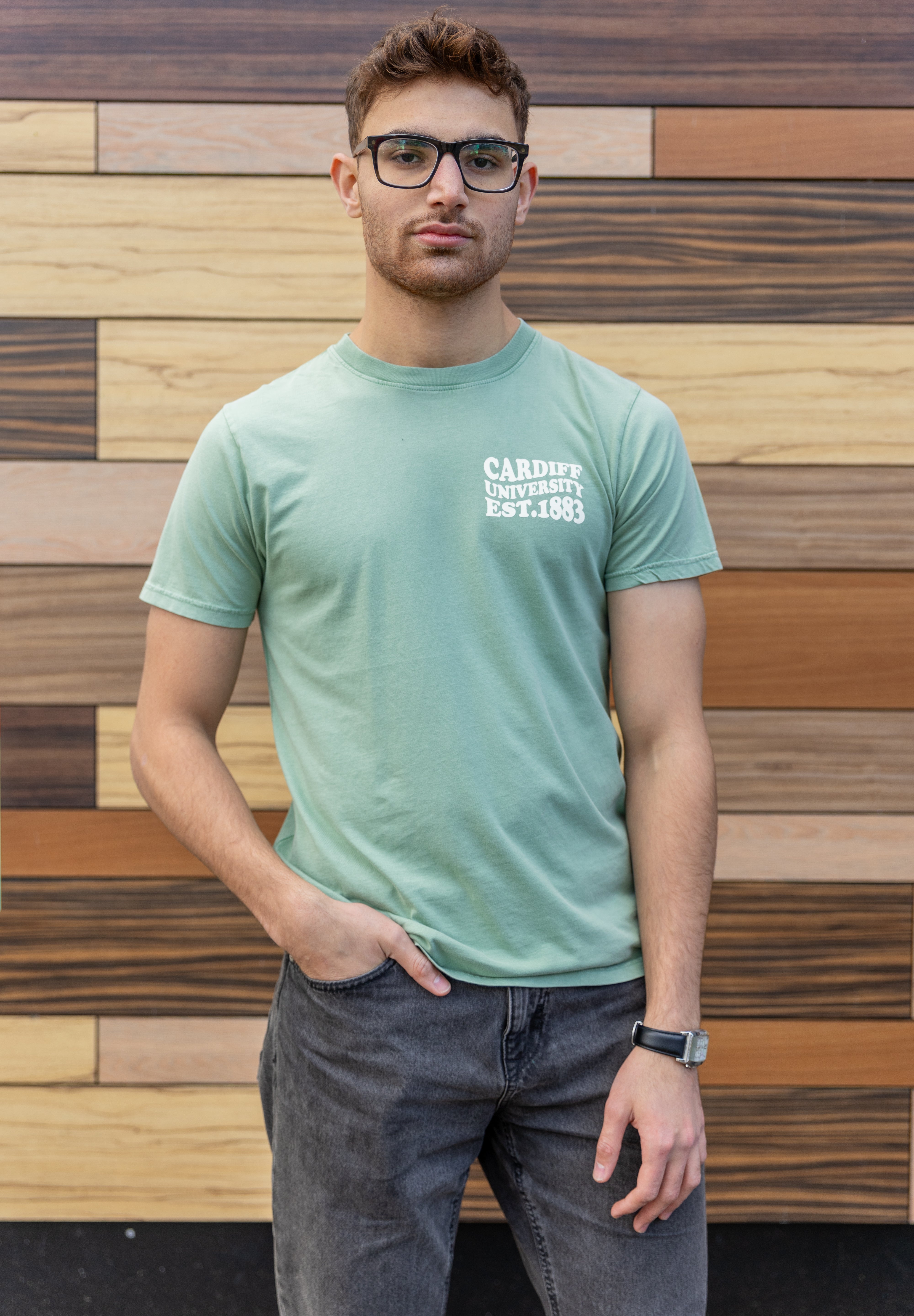 CU T-shirt Wave Text - Sage