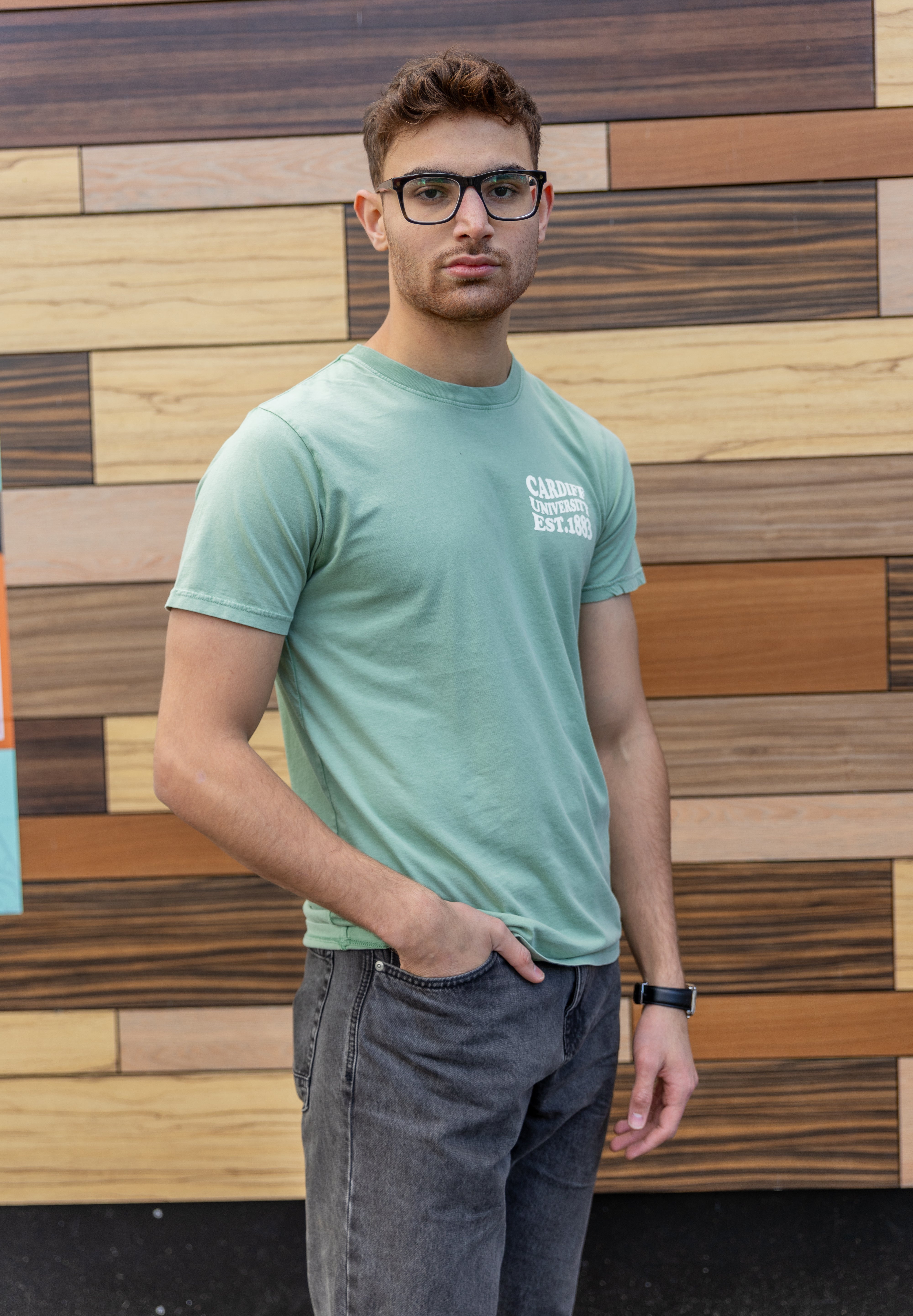 CU T-shirt Wave Text - Sage