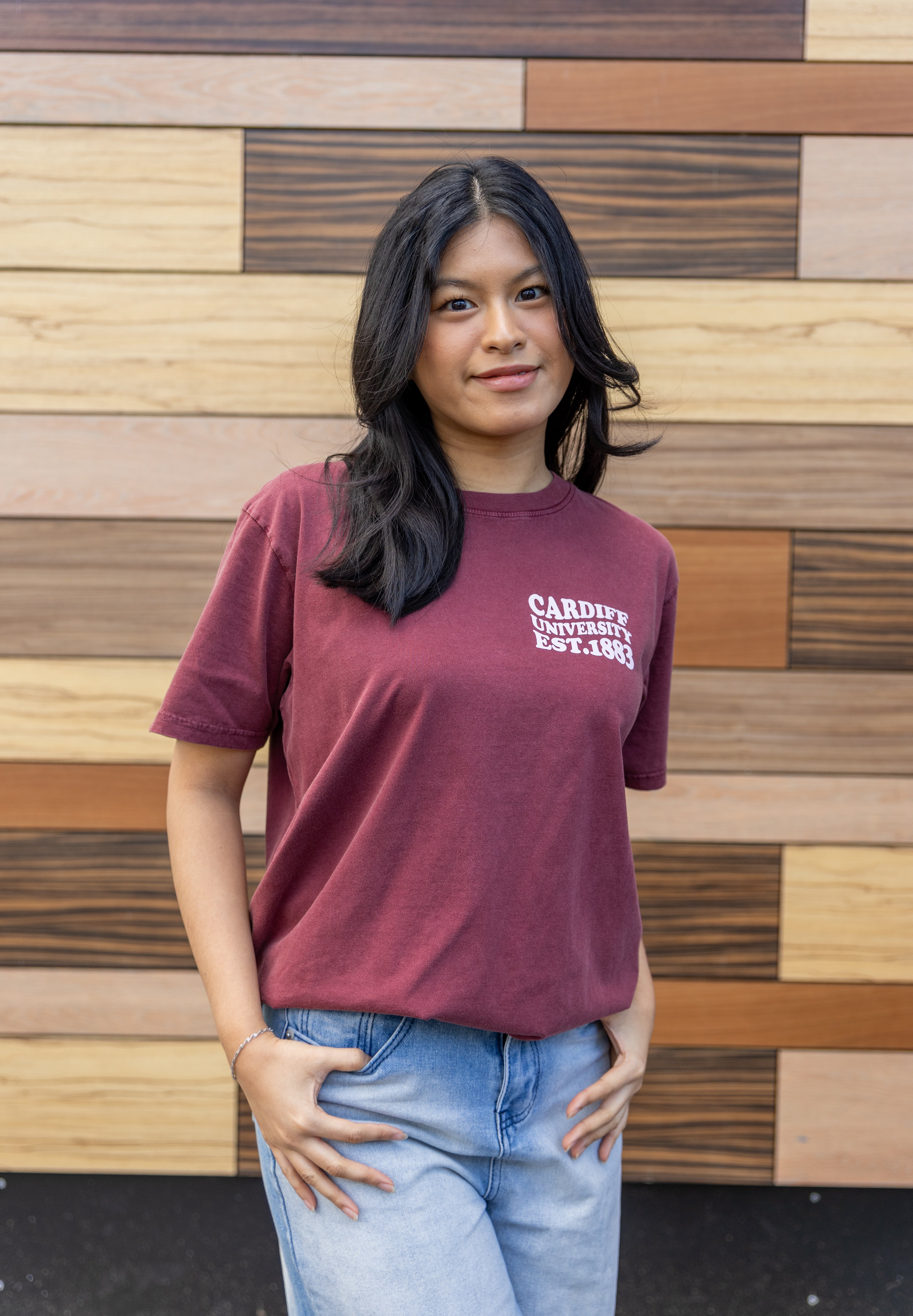 CU T-shirt Wave Text - Maroon