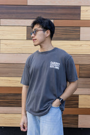 CU T-shirt  Wave Text Stone wash Grey