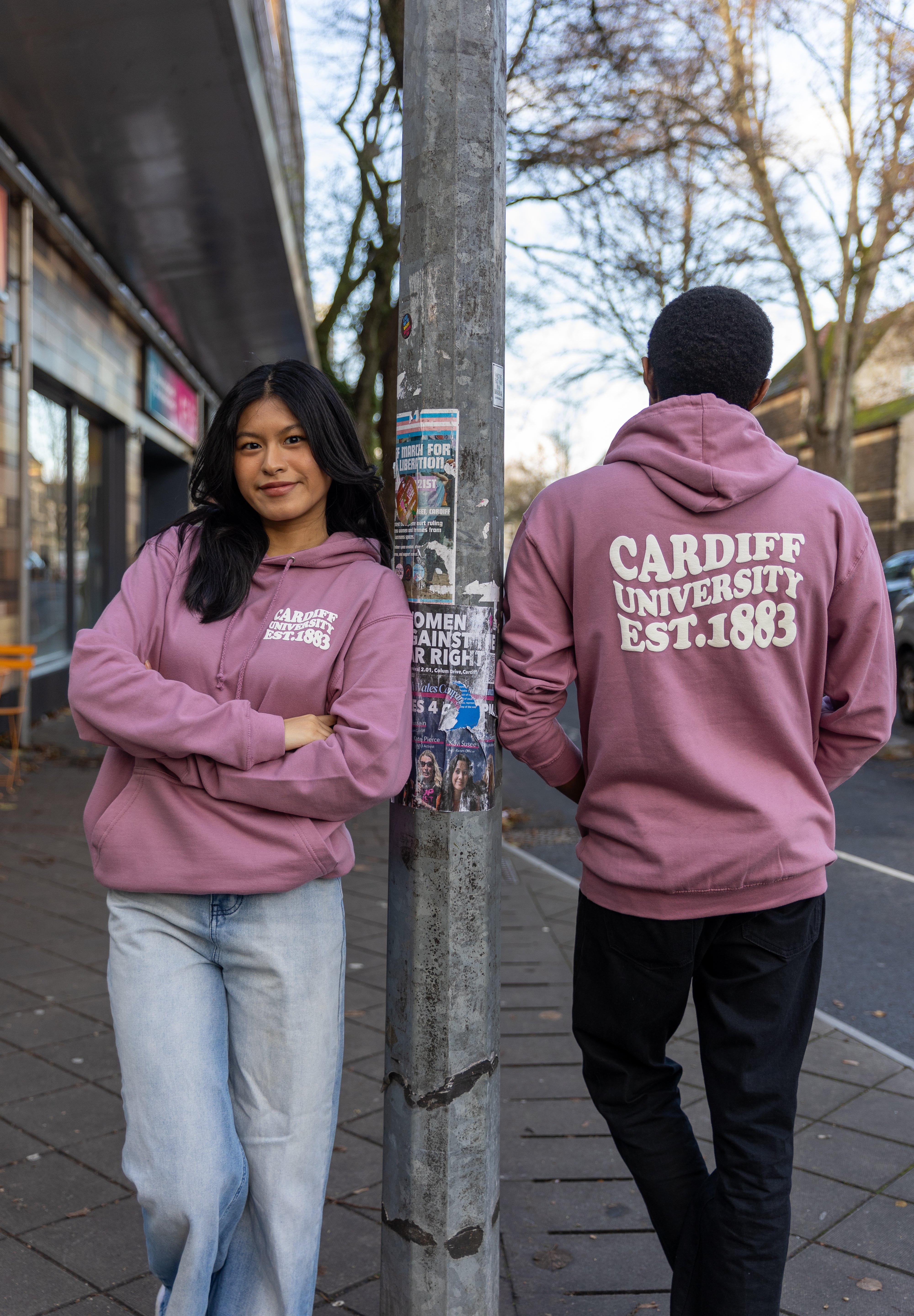 Dusty Purple hood - WAVE text